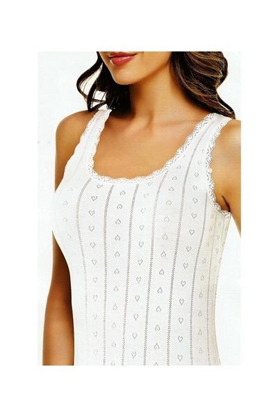 Tutku Maioț de corp jacquard, alb, cu bretele late, pachet de 6