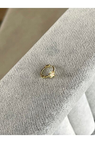 ds denizden silver Tekli Gümüş Yıldız Halka Helix Piercing - 1 Adet