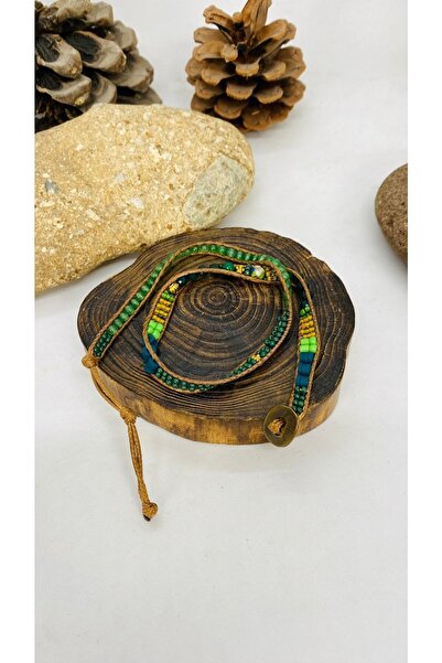 Porsuk Alternatif El Yapımı Etnik Örgü Boncuk Dolamalı Kadın Bileklik