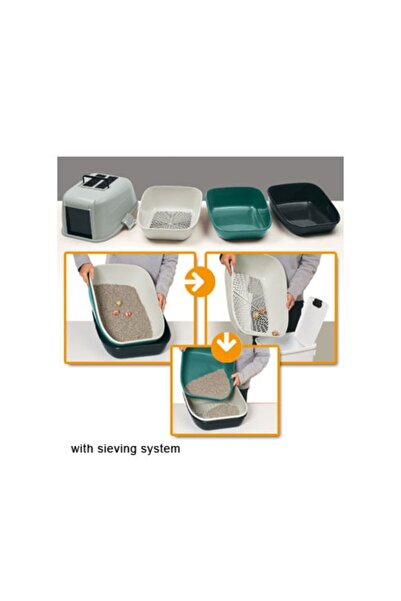 Ferplast Magix Kapalı Filtreli Kedi Tuvaleti Kırmızı 55x45x41 Cm