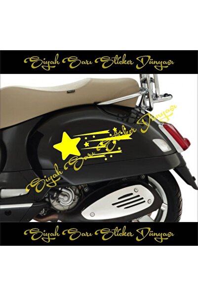 S&S HEDİYELİK EŞYA Star Speed 25x13 - قطعتان من غطاء الخزان وملصق خوذة المحرك (يمين يسار)