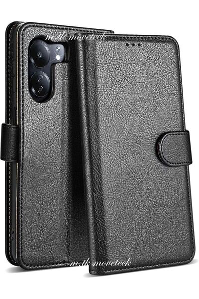 m.tk moveteck Xiaomi Poco C65 Kılıf 360 Tam Kaplar Deri Dokulu Kapaklı Cüzdan...