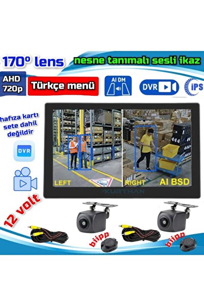 Twogo ARAÇ VE YAYA TANIMALI SESLİ İKAZLI 2 ADET KAMERA VE 7 İNÇ DVR MONİTÖR S...