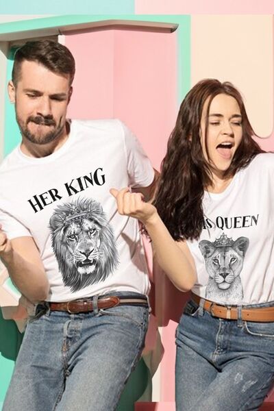 modacix Sevgiliye Hediye King Queen Sevgili Çift Kombini Tişört- 2li Fiyat Bedenleri Soru Kısmından Yazınız