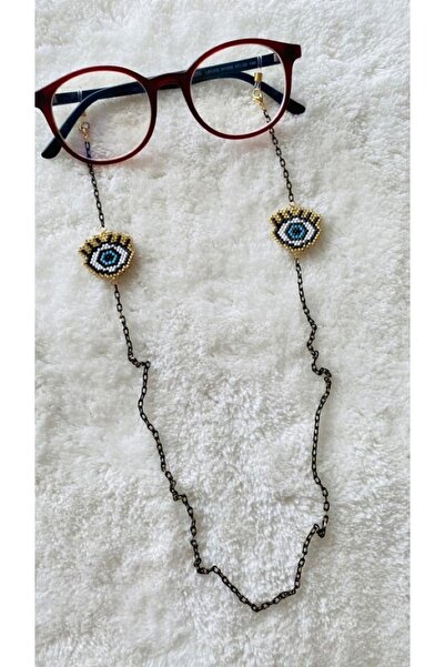 elamindunyasi ميوكي محبوك العين الشكل النظارات سلسلة / حزام