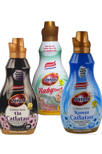 Vatan Komşu Çatlatan -Elti Çatlatan- Beybi Touch 3 lü Set 60 Yıkama 1440 ml