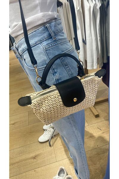 Mercan Straw Woven Women's Mini Hand and Shoulder Bag - Stores