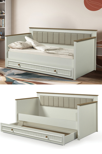 Moderniya Mobilya İnci Krem Yavrulu Premium Karyola (100X200) (korkuluksuz)