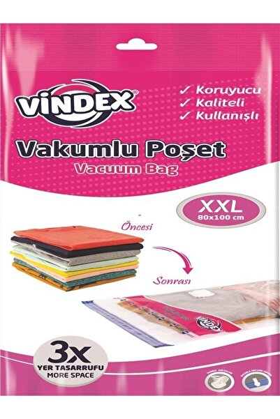 Genel Markalar 1 Parça Vakumlu Poşet Xxl 80 X 100 Cm 1 Adet 80 x 100 Beyaz Plastik