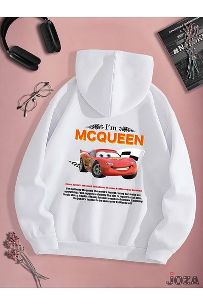 Joza Outdoors Unisex Γυναικεία Ανδρικά McQueen Sally Πίσω Φούτερ με στάμπα με έγχρωμη κουκούλα από φλις -2