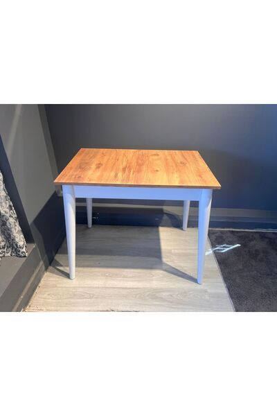 voguetasarım 60x90 Bohem Tarzı Sabit Beyaz Renk Beyaz Ayaklı Küçük Yemek Mutf...