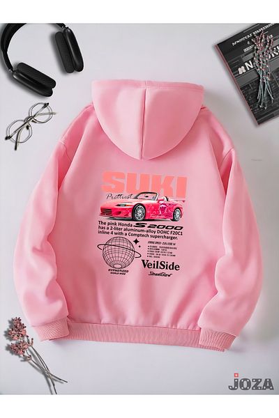 Joza Outdoors Unisex Γυναικεία Ανδρικά Bullet Suki Πίσω Φούτερ με στάμπα με έγχρωμη κουκούλα από φλις