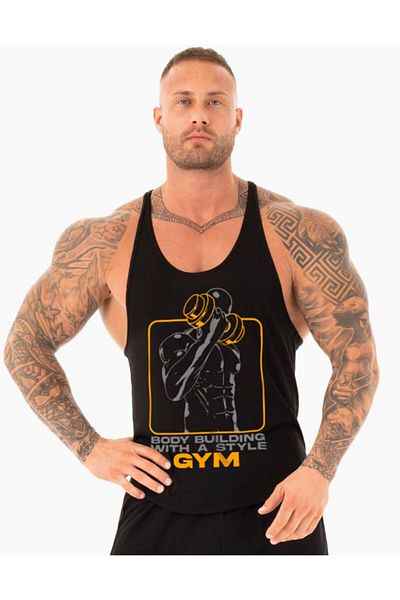 Ghedto Gym Style Fitness Tank Top Sports Tank Top Black