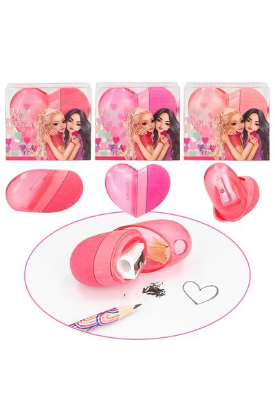Top Model by Depesche Pencil Sharpener Best Friends with Eraser - Heart Shaped