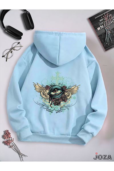 Joza Outdoors Hanorac unisex, femei, bărbați, Fy High Eye, cu design imprimat, colorat, cu glugă, din lână