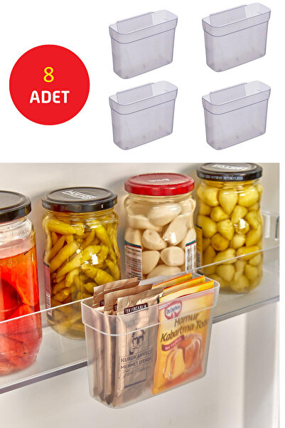 Eynel 8 Adet Asılabilir Buzdolabı Kapak İçi Raf Organizeri, Çok Amaçlı Mini K...