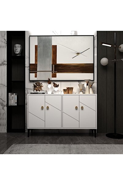 MERT SERT MOBİLYA Myria Beyaz Konsol,tv Sehpası,tv Ünitesi,kahve Köşesi,banyo Dolabı,çok Amaçlı Dolap