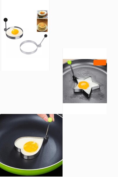 Vipfoni 3 Different Shapes of Steel Omelets - Egg and Pancakes Molds