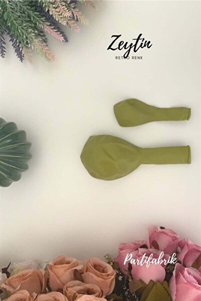 Partifabrik Olive Retro Color Matte Pastel Balloon 10 Pieces