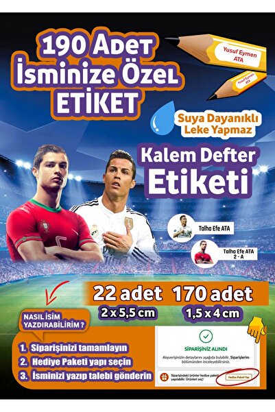 Joyygift Cristiano Ronaldo, Real Madrid İsim Yazılabilen Kalem Defter, Kitap,...