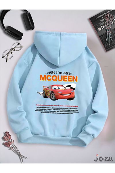 Joza Outdoors Unisex Femei Bărbați McQueen Sally Design imprimat pe spate Hanorac colorat cu glugă din lână -2