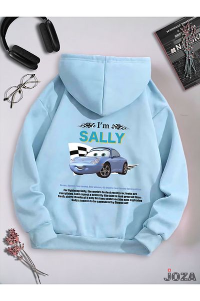 Joza Outdoors Unisex Femei Bărbați McQueen Sally Design imprimat pe spate Hanorac colorat cu glugă din lână -2