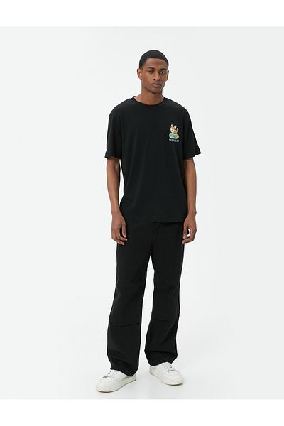 Koton Βαμβακερό κοντομάνικο Animal printed T-shirt με λαιμόκοψη