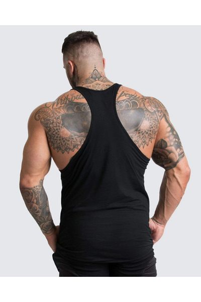 Ghedto No Excuses Gym Fitness Tank Top Sports Tank Top Black