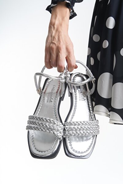 ARTI ARTI AYAKKABI MIA026-1550 Ασημένιο βραδινό φόρεμα - Πλεκτό στο χέρι, Παν...