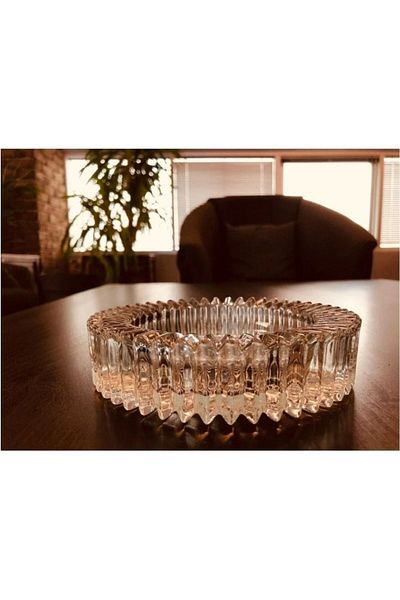 BÜYÜLÜ HOME Crystal Luxury Glass Ashtray 14cm
