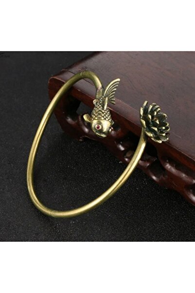 Alsade Lotus Çiçeği Koi Balığı Başarı Aura Bakır Bileklik