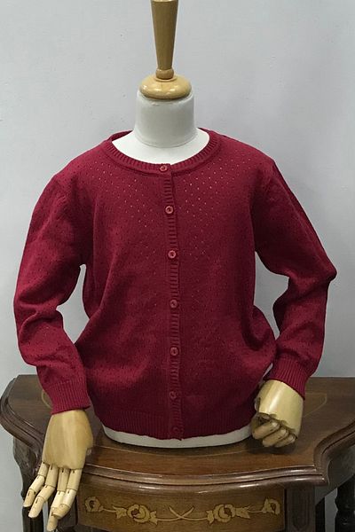 Nonno Kids Girl's Dot Perforated Knitwear Cardigan