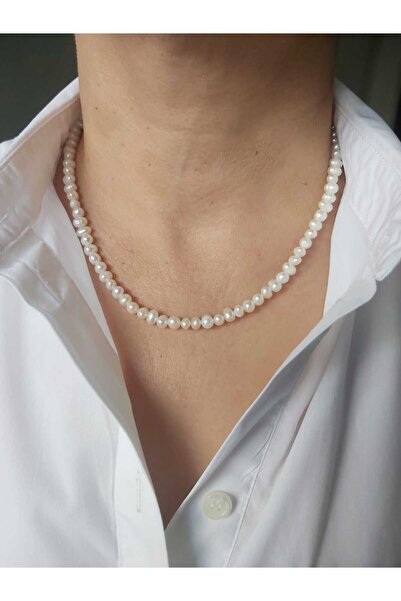 DEVİ fashion Gerçek inci Dizi Kolye (5 mm)