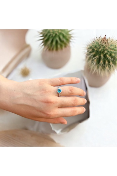 LOTUS JW PIRLANTA MONTÜR KALP YÜZÜK & IŞIKLI YÜZÜK KUTULU - 925 Ayar Gümüş Yüzük