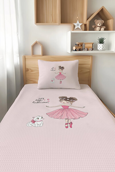 Talia Home طقم بيكيه فردي بنمط الأميرة للفتيات - TLAP-005