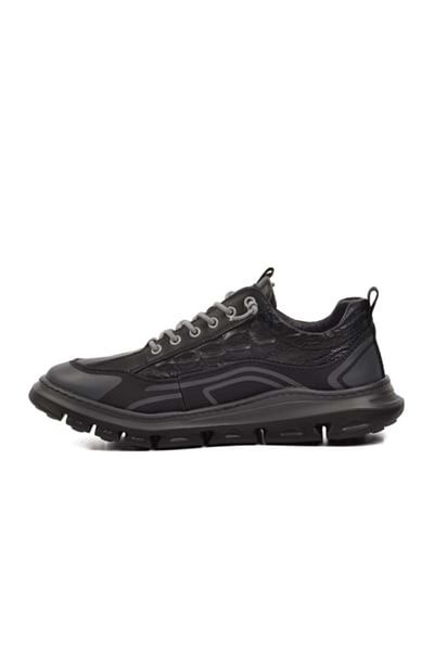 Guja Grey Striped Embos Leather Men's Sneaker