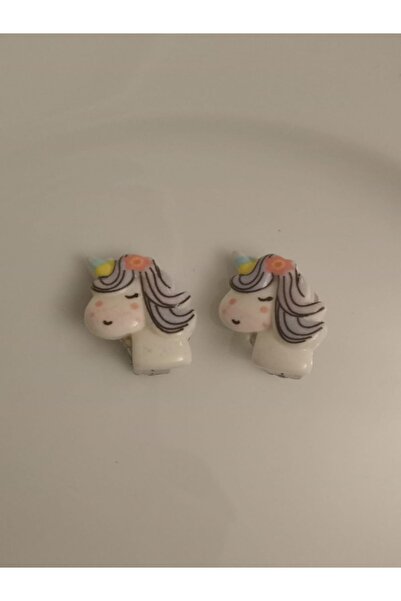 Shisa For Kids 1 Çift Pony Şekilli Klipsli Küpeler Silikondur(50)