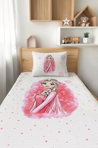 Talia Home Elsa Desenli Tek Kişilik Çocuk Pike Takımı TLAP-087