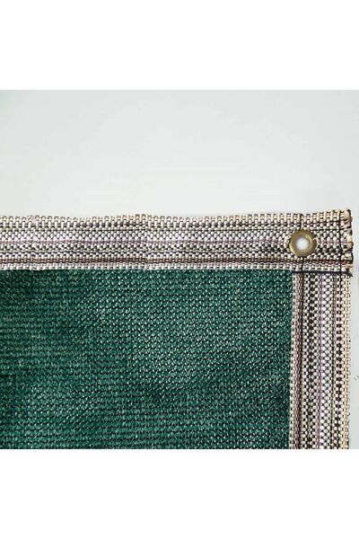 fileambalaj Yüzde 95'lik Yeşil Gölgelik File - 1.5*6 Metre - Branda - Çit Filesi - Şeritli Halkalı