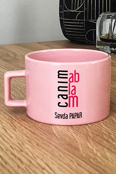 Hedizu Kişiye Özel Canım Ablam Pastel Fincan Pembe Ablaya Doğum Günü Hediyesi