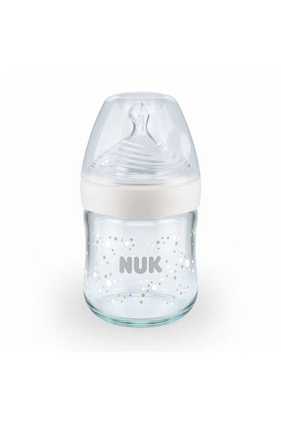 Nuk White 120 ml Nature Sense Glass Baby Bottle