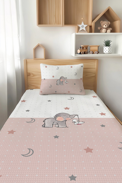 Talia Home طقم بيكيه للأطفال ذو نجمة واحدة - نمط الفيل TLAP-020