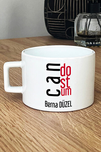 Hedizu Kişiye Özel Canım Kankam Lüks Fincan Beyaz  Arkadaşa Hediye