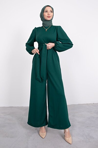 HB MODA COLLECTİON Wrapped Wide Belt Hijab Jumpsuit