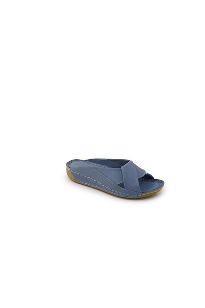 FC SCHNITZER Genuine Leather Cross High Sole Daily Orthopedic Saddler Women's Slippers Çpr01