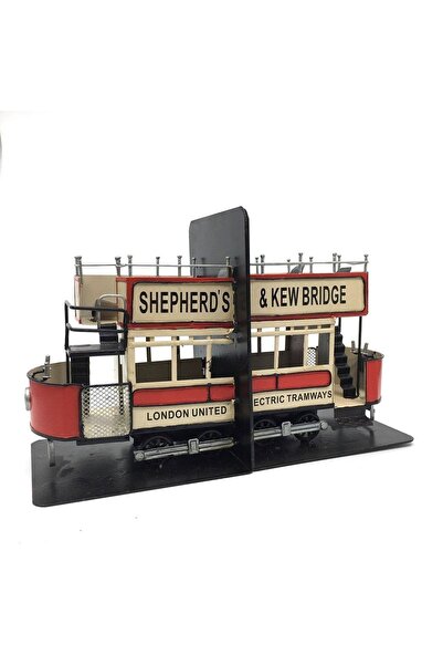 jayland Londra Nostaljik Tramvayı Figürlü Kitap Desteği | Dekoratif Kitap Sto...
