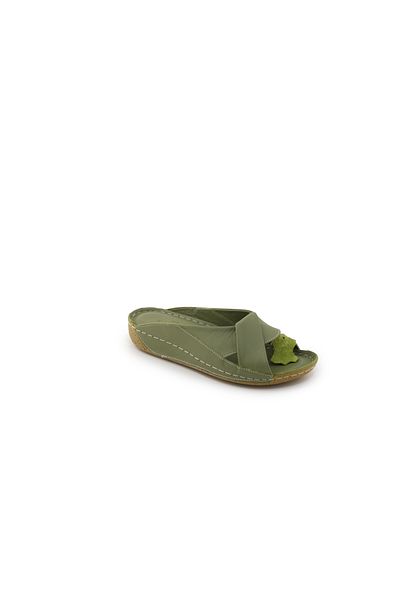 FC SCHNITZER Genuine Leather Cross High Sole Daily Orthopedic Saddler Women's Slippers Çpr02