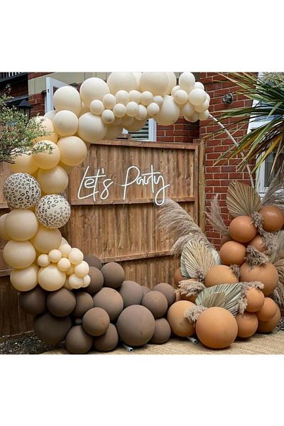 KAR TANESİ Snowflake-100 Pieces Brown Caramel, Nude Balloon Chain