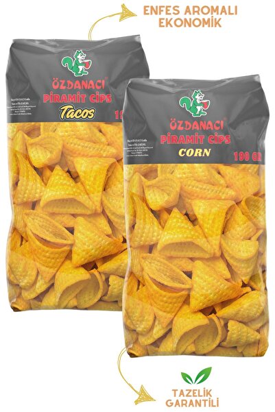 Özdanacı Kuruyemiş Delüxe Taco Soslu & Süt Mısırlı Piramit Külah Cips 2 Paket
