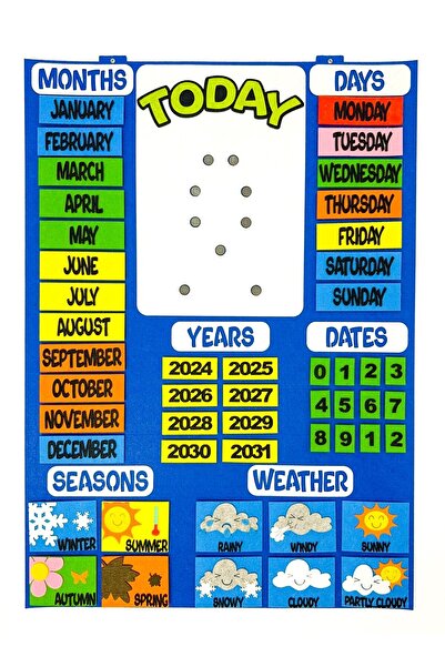 keçeli dünyam Calendar (İngilizce Takvim) Interaktif (KEÇE EĞİTİM MATERYALİ)